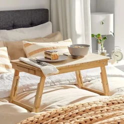 Dienbladen-Parya Home - Houten Laptoptafel - Bamboe - Bruin