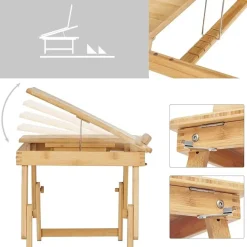 Dienbladen-Parya Home - Houten Laptoptafel - Bamboe - Bruin