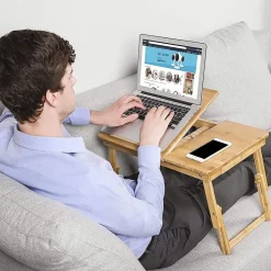 Dienbladen-Parya Home - Houten Laptoptafel - Bamboe - Bruin