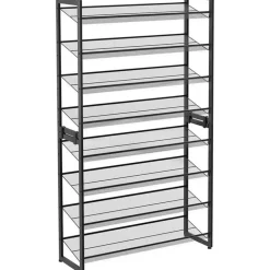 Kledingopbergers-Songmics Parya Home - Schoenenrek met 8 roosters - Metaal - Zwart