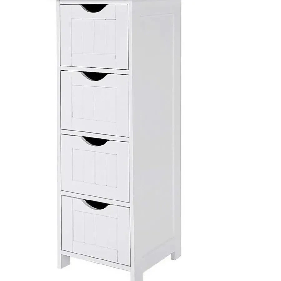 Parya Home - Smalle Ladekast met 4 Lades - Hout - Wit