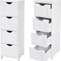 Parya Home - Smalle Ladekast met 4 Lades - Hout - Wit
