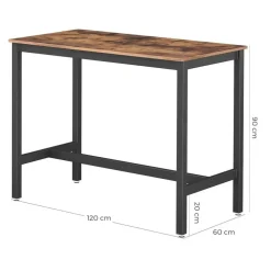 Bartafels-Parya Home - Stabiele Bartafel - Metaal/Spaanplaat - Bruin/Zwart