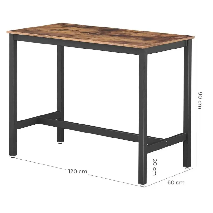 Bartafels-Parya Home - Stabiele Bartafel - Metaal/Spaanplaat - Bruin/Zwart