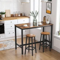Bartafels-Parya Home - Stabiele Bartafel - Metaal/Spaanplaat - Bruin/Zwart