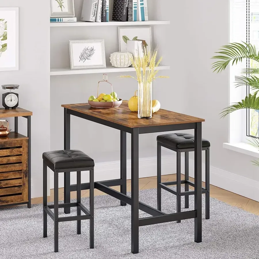 Bartafels-Parya Home - Stabiele Bartafel - Metaal/Spaanplaat - Bruin/Zwart