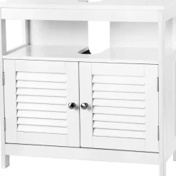 Bobbel Home Parya Home - Wastafelonderkast -Badkamerkast - 2 Deuren - Wit