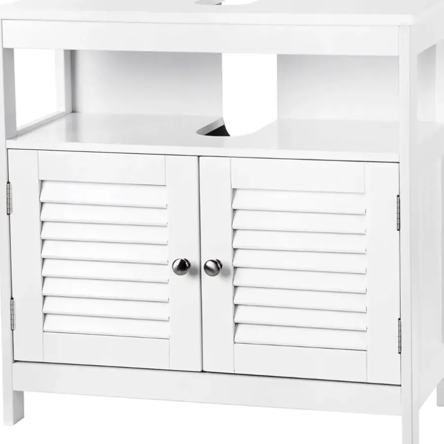 Bobbel Home Parya Home - Wastafelonderkast -Badkamerkast - 2 Deuren - Wit