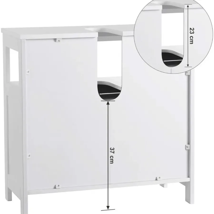 Bobbel Home Parya Home - Wastafelonderkast -Badkamerkast - 2 Deuren - Wit