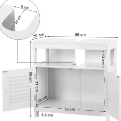 Bobbel Home Parya Home - Wastafelonderkast -Badkamerkast - 2 Deuren - Wit