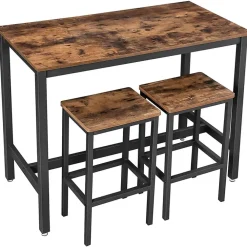 Bartafels-Parya Home Bartafel Set - Bartafel incl. twee barstoelen - Industrieel - Vintage