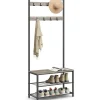 Kapstokken-Parya Home 3-in-1 Kapstok met Schoenenrek – Entreekast met bankje