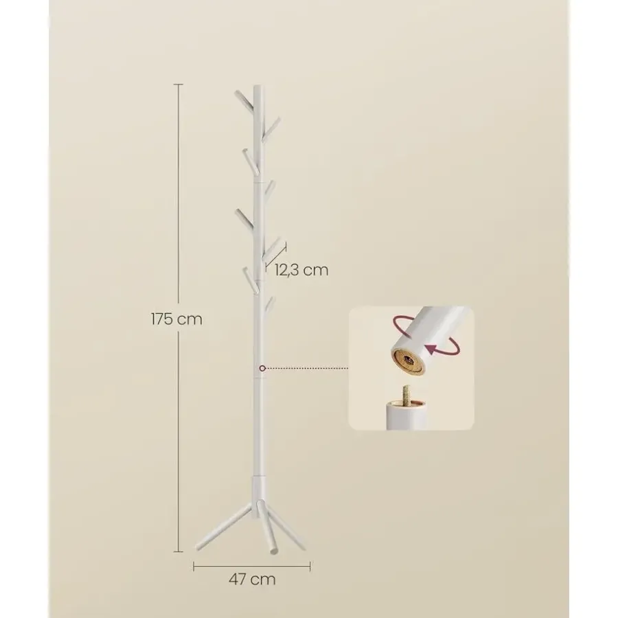 Parya Home Kapstok – Kledingrek van massief hout met 8 haken