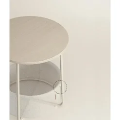 Parya Home Kleine ronde salontafel, bijzettafel met stoffen mand