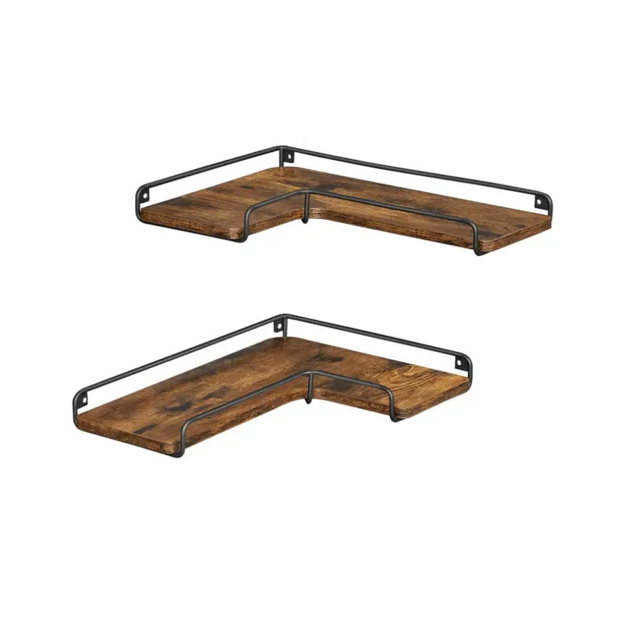 Wandplanken-Parya Home L-vormige hoekplank, set van 2, wandplank