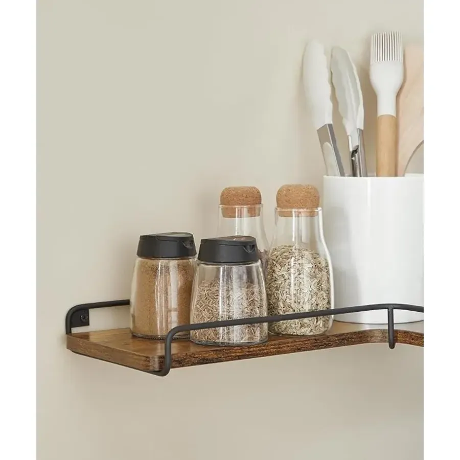 Wandplanken-Parya Home L-vormige hoekplank, set van 2, wandplank
