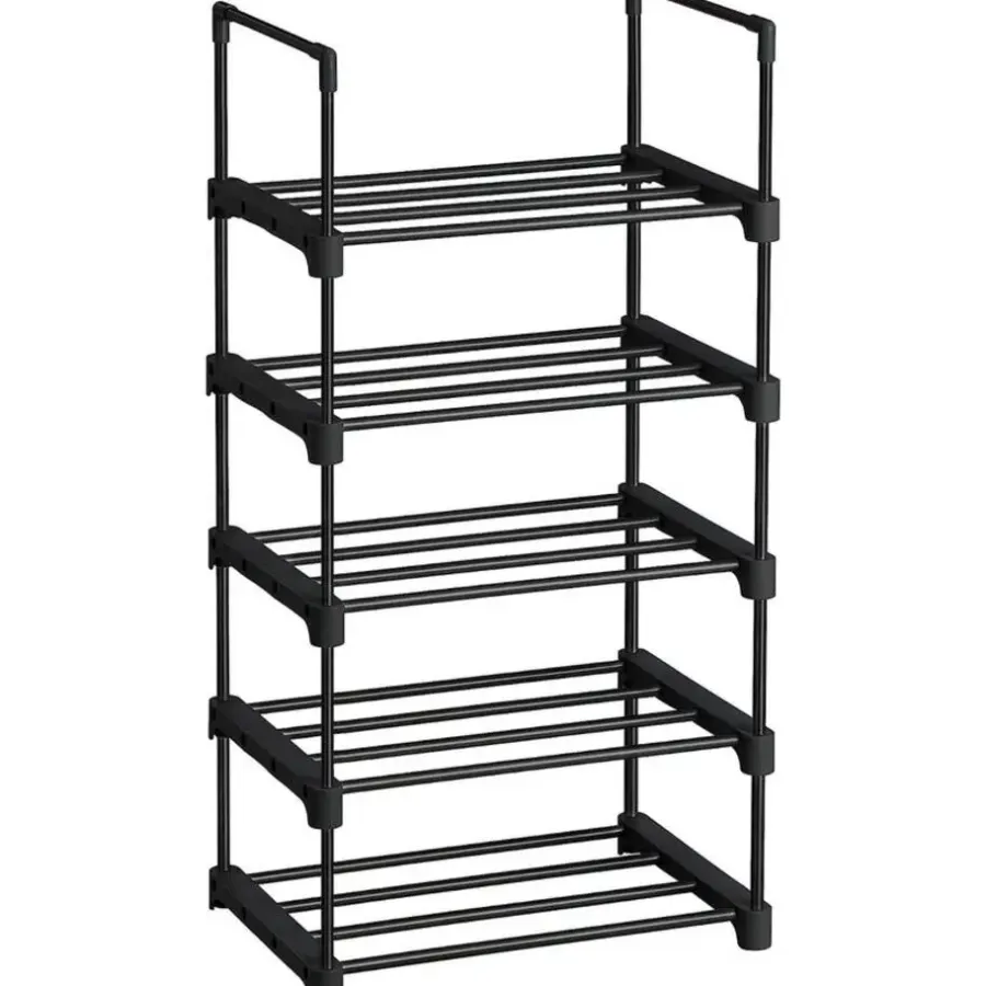 Parya Home metalen schoenrek met 5 niveaus - zwart