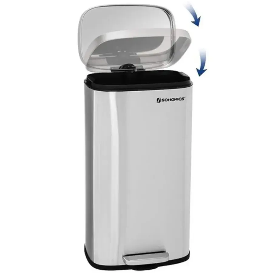 Prullenbakken-Parya Home RVS Pedaalemmer - 30 liter - Rechthoekig