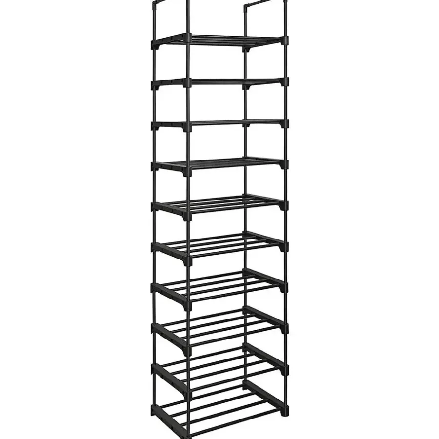 Kledingopbergers-Parya Home schoenenrek - 10 planken - metaal - zwart