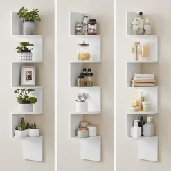 Wandplanken-Parya Home Wandplank - 5 planken - Vintage - Wit