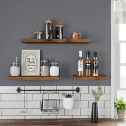 Parya Home Wandplank, zwevende plank, vintage bruin