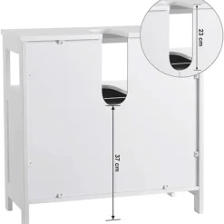 Wastafelkasten-Parya Home Wastafelonderkast, zonder wastafel, veel opslag, wit