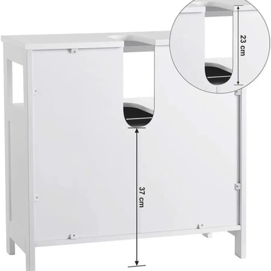 Wastafelkasten-Parya Home Wastafelonderkast, zonder wastafel, veel opslag, wit