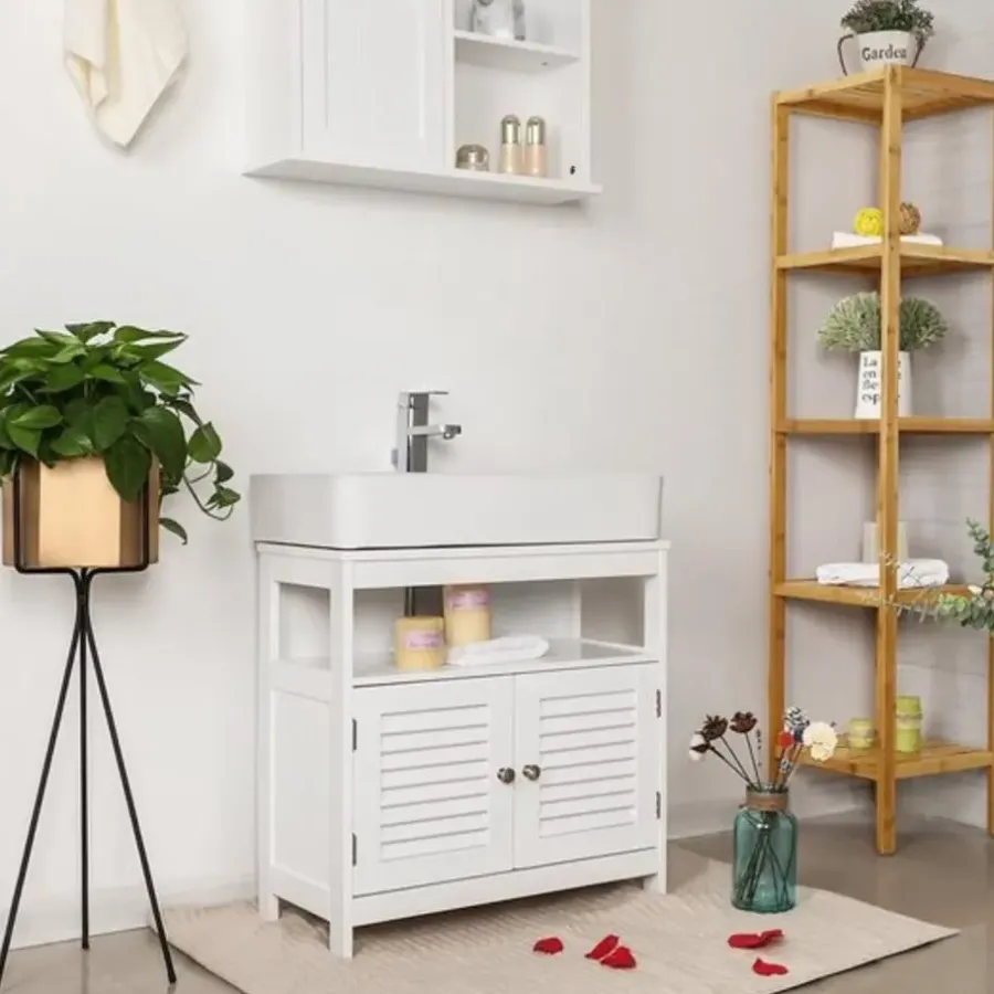 Wastafelkasten-Parya Home Wastafelonderkast, zonder wastafel, veel opslag, wit