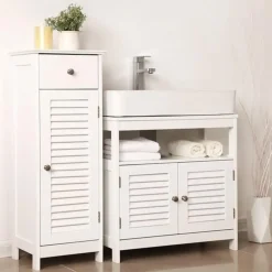 Wastafelkasten-Parya Home Wastafelonderkast, zonder wastafel, veel opslag, wit