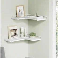 Parya Home zwevende planken, set van 2, L-vormige hoekplanken
