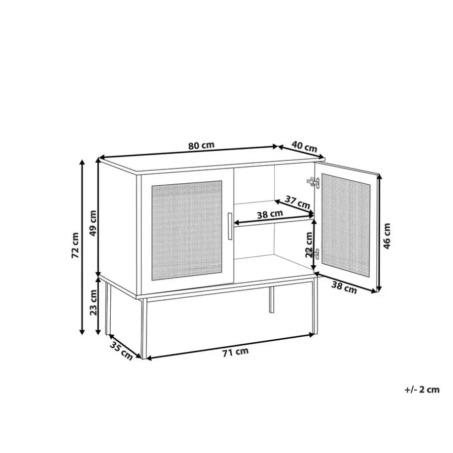 Dressoirs-Beliani PASCO - Sideboard - Lichte houtkleur - Vezelplaat