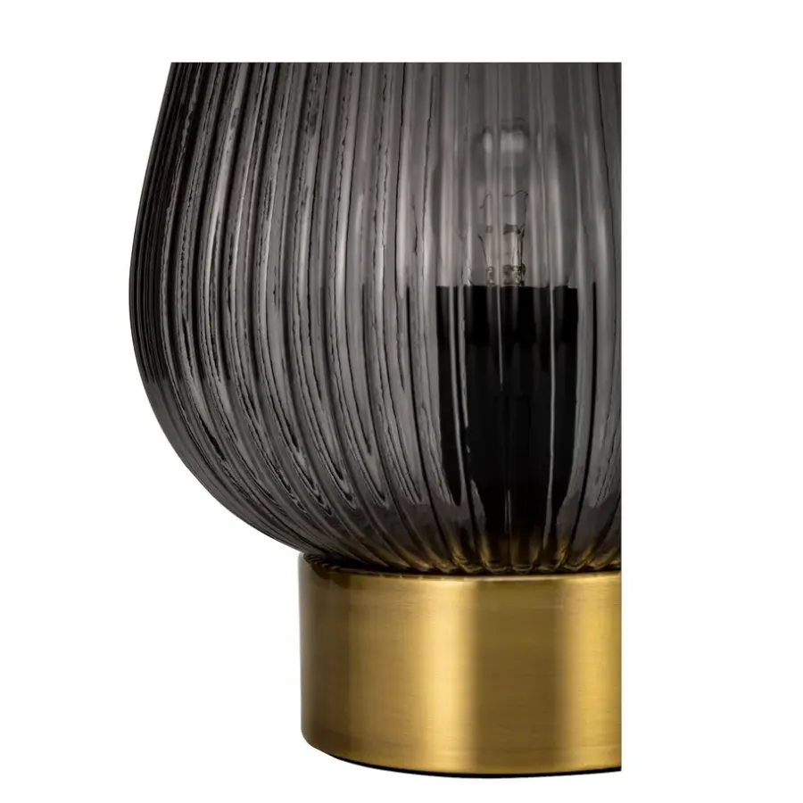 Tafellampen-Pauleen Crystal Gloom Tafellamp - E14 - Rookglas/Messing