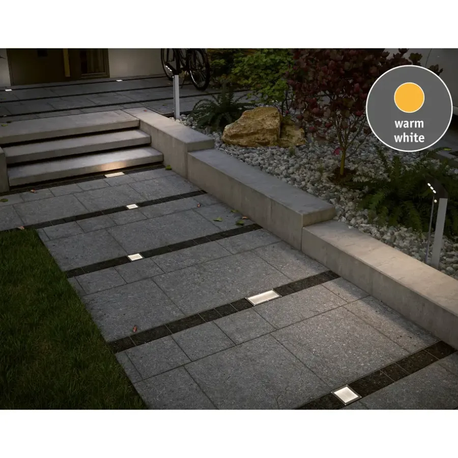 Grondspots-Paulmann Grondinbouwlamp Cube - Solar - 100x100mm - 0,24W - IP67