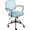 Bureaustoelen|Bureaustoelen-Leen Bakker PAWNEE - Bureaustoel - Lichtblauw - Fluweel