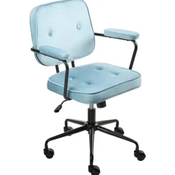 Bureaustoelen|Bureaustoelen-Leen Bakker PAWNEE - Bureaustoel - Lichtblauw - Fluweel