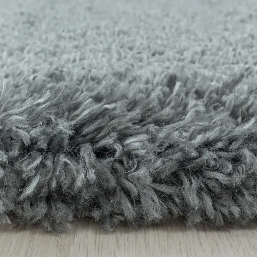 Vloerkleden|Hoogpolige Vloerkleden-Muratap Pearl Soft Rond Hoogpolig Vloerkleed Lichtgrijs - 160 CM ROND