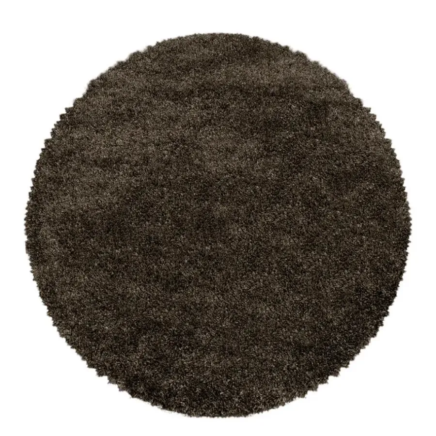 Muratap Pearl Soft Rond Hoogpolig Vloerkleed Bruin - 160 CM ROND