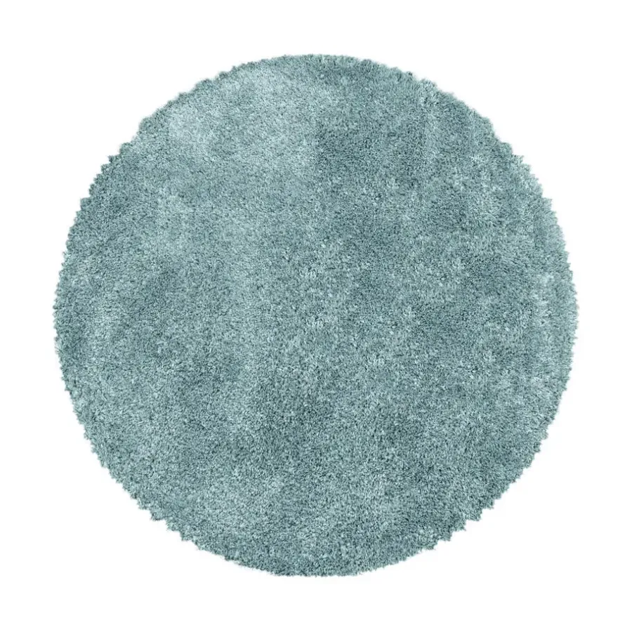 Hoogpolige Vloerkleden|Ronde Vloerkleden-Muratap Pearl Soft Rond Hoogpolig Vloerkleed Blauw - 120 CM ROND