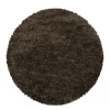 Vloerkleden|Hoogpolige Vloerkleden-Muratap Pearl Soft Rond Hoogpolig Vloerkleed Bruin - 200 CM ROND