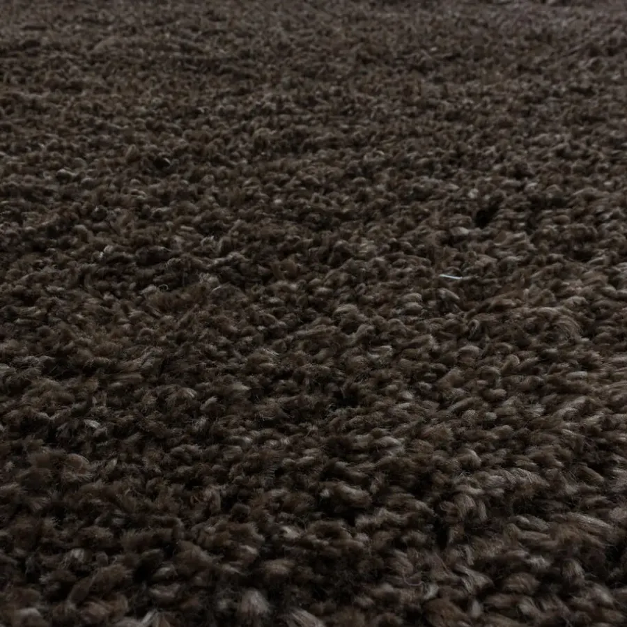 Vloerkleden|Hoogpolige Vloerkleden-Muratap Pearl Soft Rond Hoogpolig Vloerkleed Bruin - 200 CM ROND