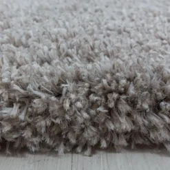 Hoogpolige Vloerkleden|Ronde Vloerkleden-Muratap Pearl Soft Rond Hoogpolig Vloerkleed Beige - 200 CM ROND