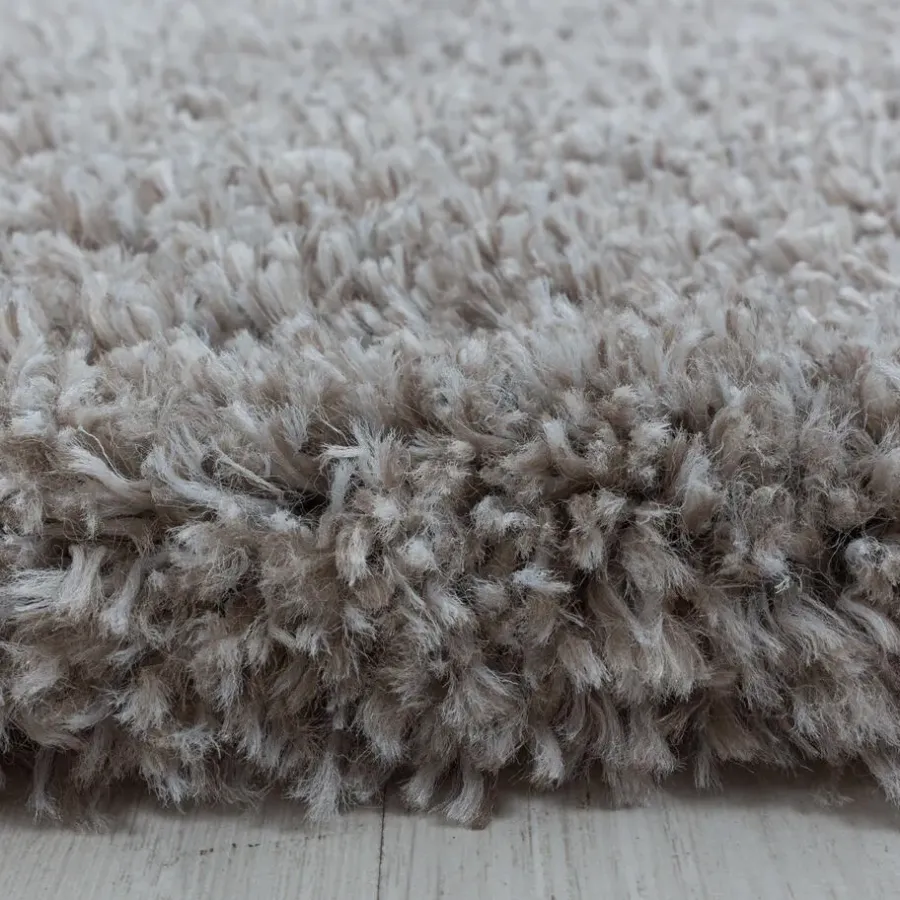 Hoogpolige Vloerkleden|Ronde Vloerkleden-Muratap Pearl Soft Rond Hoogpolig Vloerkleed Beige - 200 CM ROND