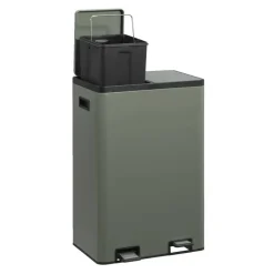 Prullenbakken-Leen Bakker Pedaalemmer Duo - groen - metaal - 60 liter