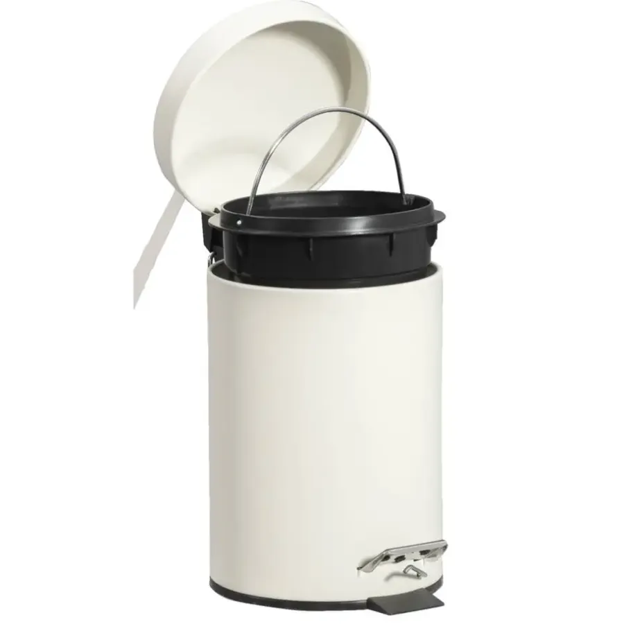 Leen Bakker Pedaalemmer Pedro 3l - beige - 27,5xØ16,8 cm