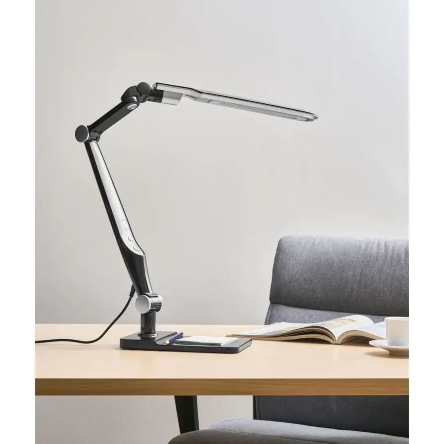 Leen Bakker PEGASI - Bureaulamp LED - Zwart - Synthetisch materiaal
