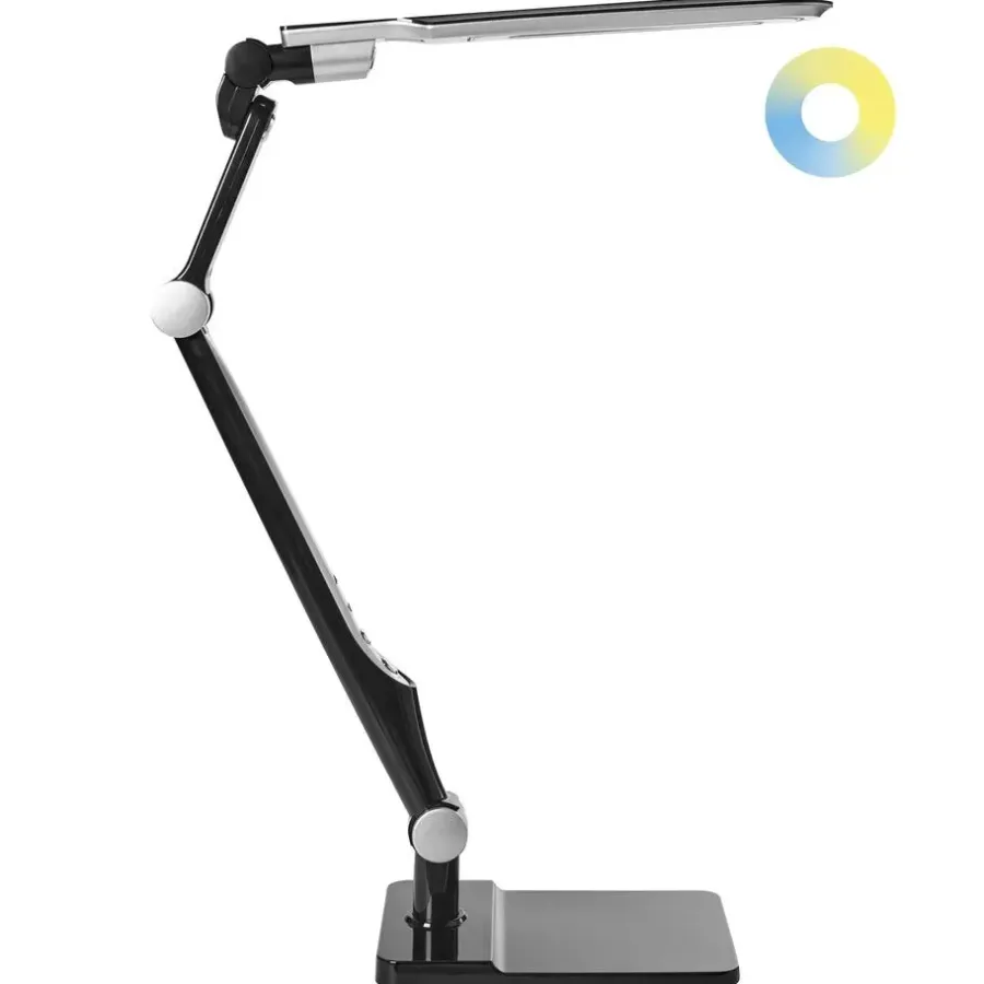 Leen Bakker PEGASI - Bureaulamp LED - Zwart - Synthetisch materiaal