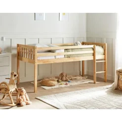 1-Persoons Bedden-Beliani PEIPIN - Kinderbed - Lichtbruin - 90 x 200 cm - Hout