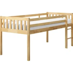 1-Persoons Bedden-Beliani PEIPIN - Kinderbed - Lichtbruin - 90 x 200 cm - Hout