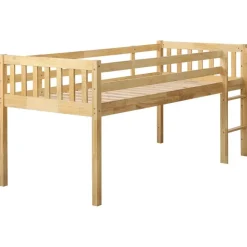 1-Persoons Bedden-Beliani PEIPIN - Kinderbed - Lichtbruin - 90 x 200 cm - Hout