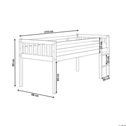 1-Persoons Bedden-Beliani PEIPIN - Kinderbed - Wit - 90 x 200 cm - Hout
